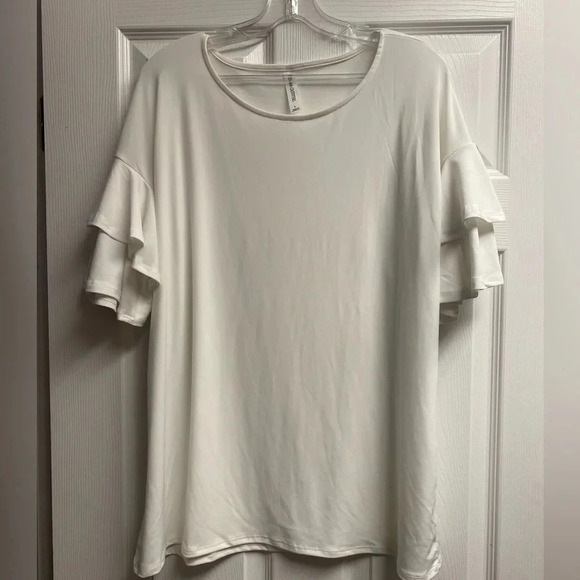 Zenana Outfitters Boutique Tunic Top With Ruffle Sleeves Size Large - Picture 1 of 3